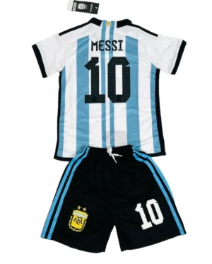 Argentina Messi 10 Dětské Fotbalový Dres a Trenýrky Komplet Domácí 2022 2023